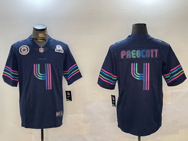Men Dallas Cowboys #4 Prescott Blue City Edition 2024 Nike Limited NFL Jersey style 4->dallas cowboys->NFL Jersey